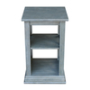 International Concepts Hampton Accent Table with Shelves, Heather Grey-Antique Washed OT105-70A